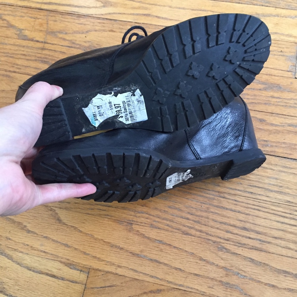 Leather Black Wedges - Picture 3 of 4